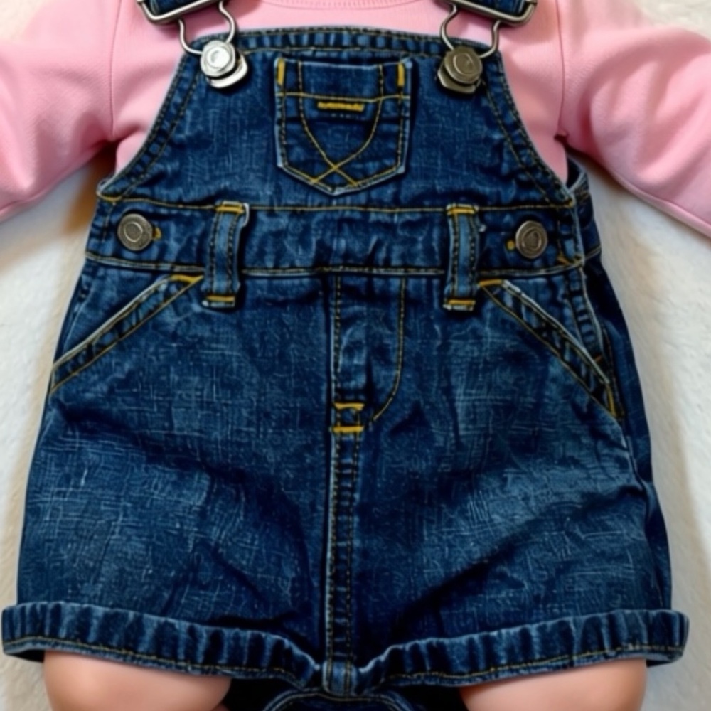 Old Navy Overall Dress Infant Size 0-3 Months Blue Denim Cotton